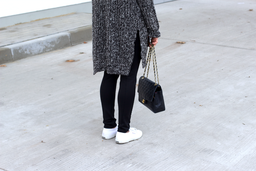 Turtleneck Zara Grey Knit Chanel Bag