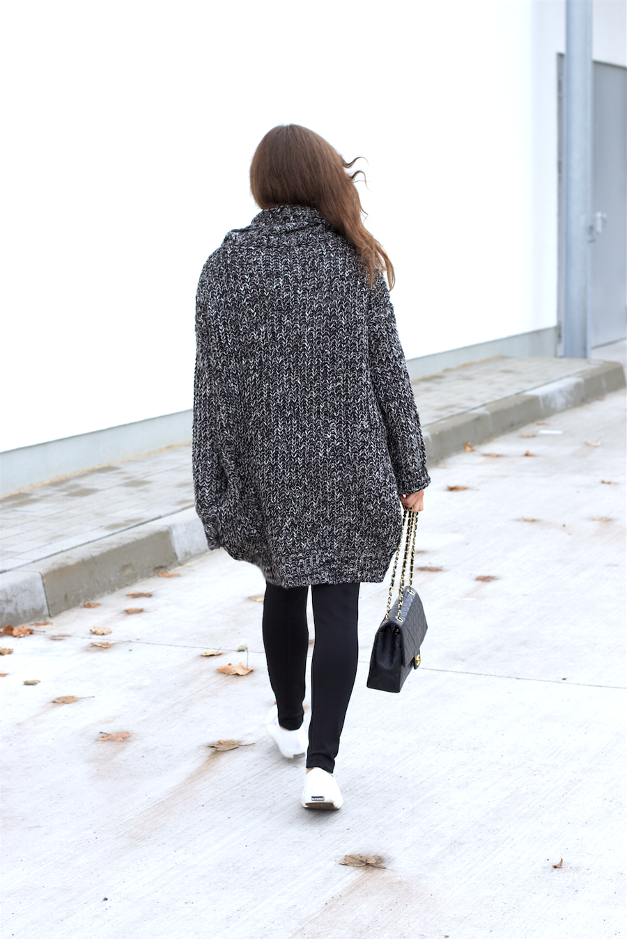 Turtleneck Zara Grey Knit Chanel Bag