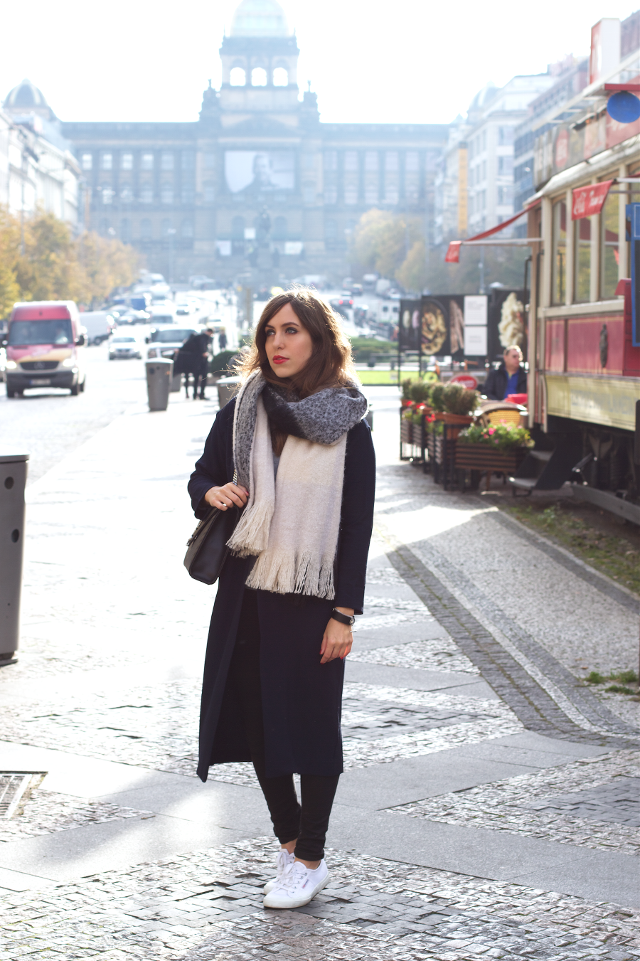 wenceslas square outfit blanket scarf