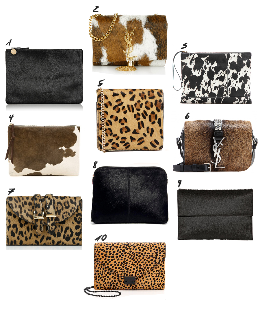 calf hair clutch