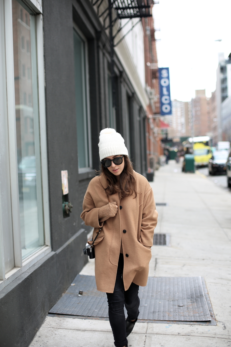 New York Outfit Camel Coat