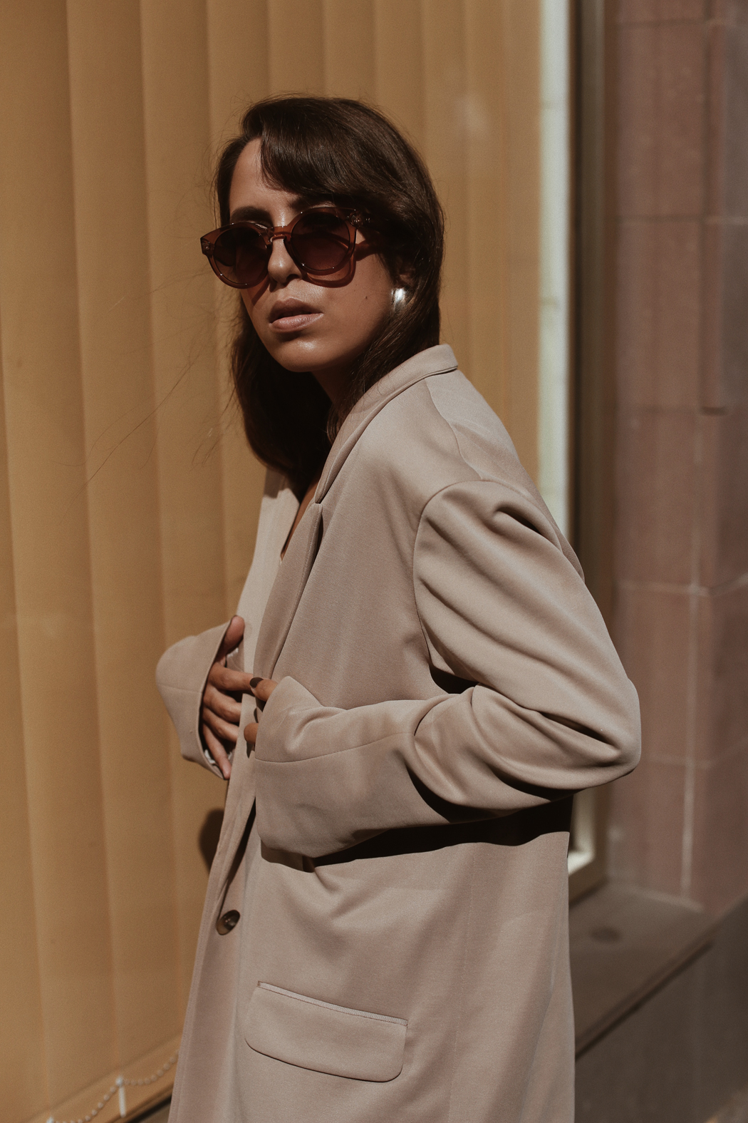 The Dashing Rider Neutral Outfit with Halston Heritage Blazer
